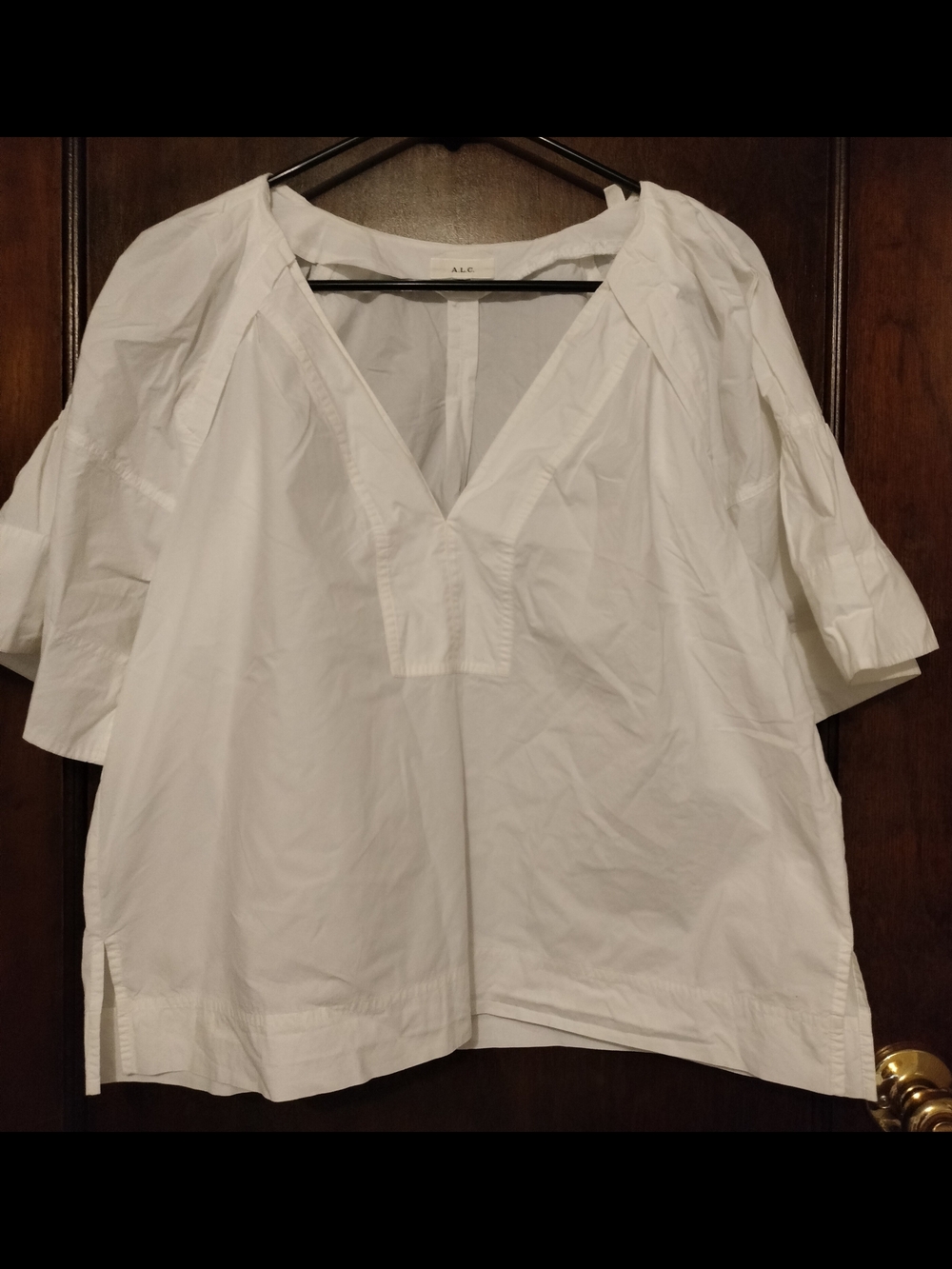 A.L.C. 100% Cotton White Blouse - Size 6